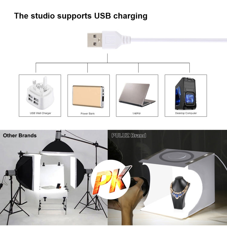PULUZ 30cm Folding Portable Ring Light Board Photo Lighting Studio Shooting Tent Box Kit with 6 Colors Backdrops (Black, White, Yellow, Red, Green, Blue), Unfold Size: 31cm x 31cm x 32cm -  by PULUZ | Online Shopping South Africa | PMC TechLife | Buy Now Pay Later Mobicred