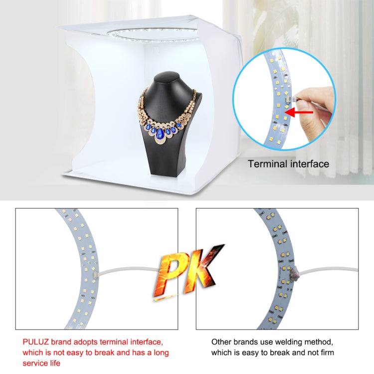 PULUZ 30cm Folding Portable Ring Light Board Photo Lighting Studio Shooting Tent Box Kit with 6 Colors Backdrops (Black, White, Yellow, Red, Green, Blue), Unfold Size: 31cm x 31cm x 32cm -  by PULUZ | Online Shopping South Africa | PMC TechLife | Buy Now Pay Later Mobicred