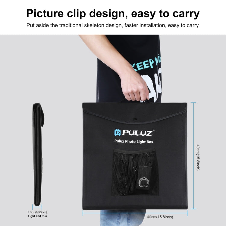 PULUZ 40cm Folding Portable 24W 5500K White Light Dimmable Photo Lighting Studio Shooting Tent Box Kit with 6 Colors (Black, Orange, White, Red, Green, Blue) Backdrops(EU Plug) - free shipping - PMC TechLife - Order now!