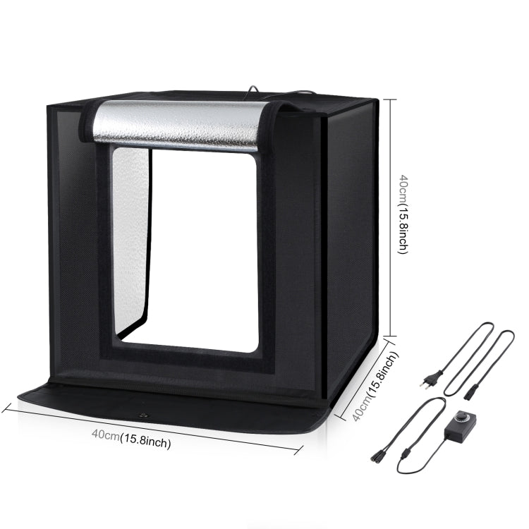PULUZ 40cm Folding Portable 24W 5500K White Light Dimmable Photo Lighting Studio Shooting Tent Box Kit with 6 Colors (Black, Orange, White, Red, Green, Blue) Backdrops(EU Plug) - free shipping - PMC TechLife - Order now!