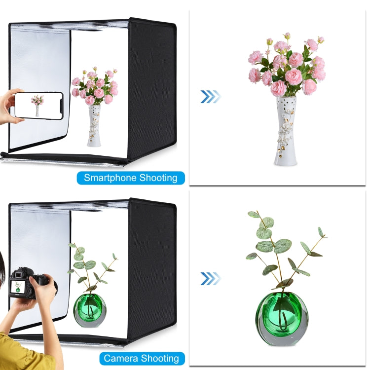 PULUZ 40cm Folding Portable 24W 5500K White Light Dimmable Photo Lighting Studio Shooting Tent Box Kit with 6 Colors (Black, Orange, White, Red, Green, Blue) Backdrops(EU Plug) - free shipping - PMC TechLife - Order now!