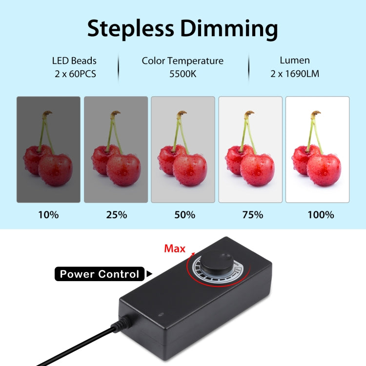 PULUZ Photo Studio Light Box Portable 60 x 60 x 60 cm Light Tent LED 5500K White Light Dimmable Mini 36W Photography Studio Tent Kit with 6 Removable Backdrops (Black Orange White Green Blue Red)(EU Plug) - free shipping - PMC TechLife - Order now!