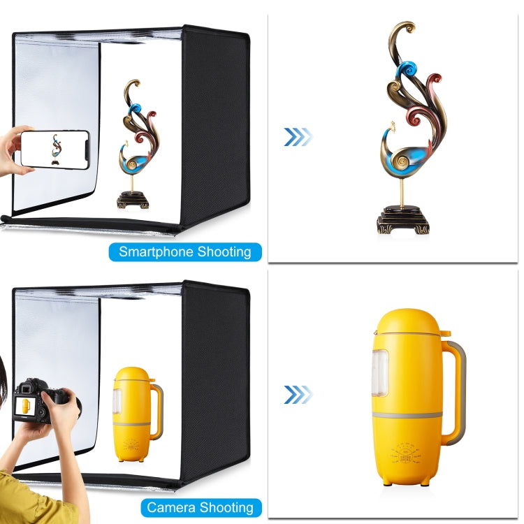 PULUZ Photo Studio Light Box Portable 60 x 60 x 60 cm Light Tent LED 5500K White Light Dimmable Mini 36W Photography Studio Tent Kit with 6 Removable Backdrops (Black Orange White Green Blue Red)(EU Plug) - free shipping - PMC TechLife - Order now!