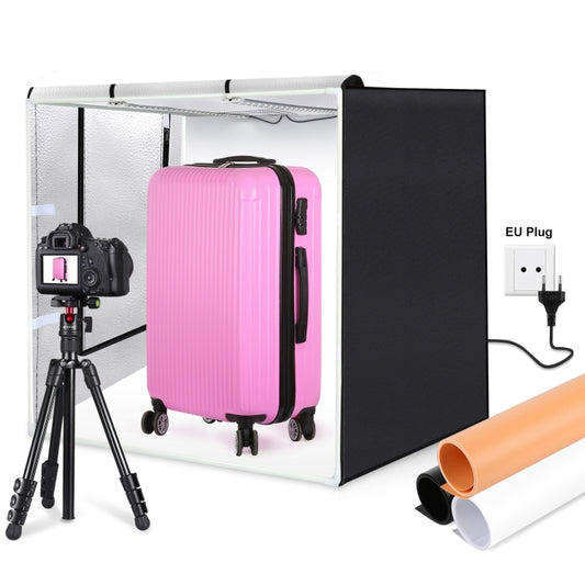 PULUZ 80cm Folding Portable 80W 9050LM White Light Photo Lighting Studio Shooting Tent Box Kit with 3 Colors (Black, White, Orange) Backdrops(EU Plug) -  by PULUZ | Online Shopping South Africa | PMC Jewellery