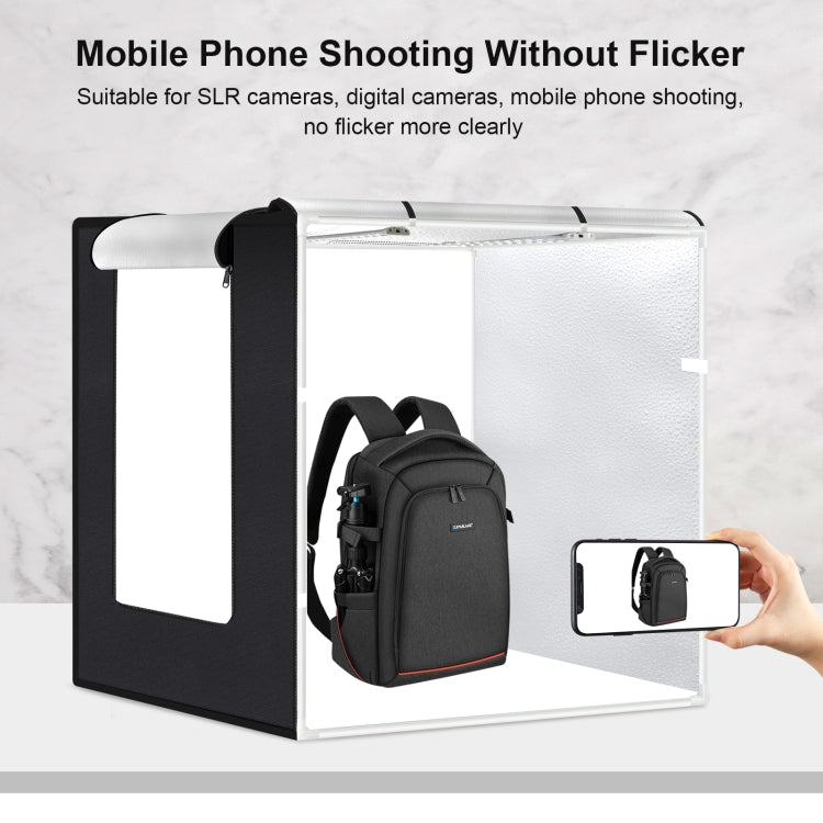 PULUZ 80cm Folding Portable 80W 9050LM White Light Photo Lighting Studio Shooting Tent Box Kit with 3 Colors (Black, White, Orange) Backdrops(EU Plug) - free shipping - PMC TechLife - Order now!