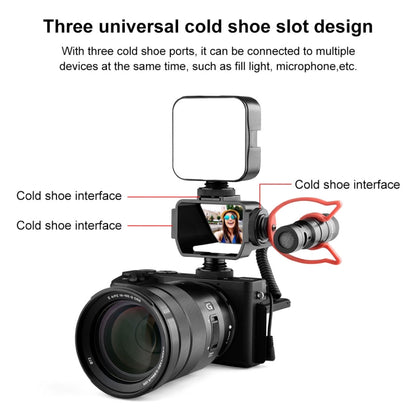 PULUZ Camera Vlog Selfie Flip Screen with Cold Shoe Mount Adapter for Mirrorless Camera(Black) - Other Accessories by PMC Jewellery | Online Shopping South Africa | PMC Jewellery