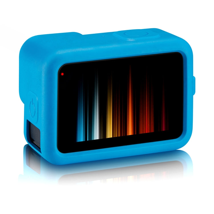 PULUZ for GoPro HERO12 Black /11 Black /10 Black /9 Black Silicone Protective Case Cover with Wrist Strap & Lens Cover(Blue) - Silicone Cases by PULUZ | Online Shopping South Africa | PMC TechLife | Buy Now Pay Later Mobicred