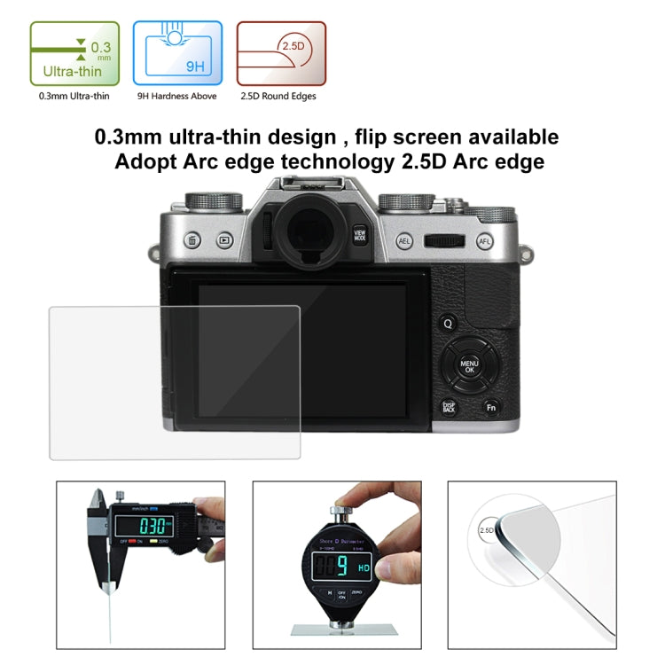 PULUZ 2.5D 9H Tempered Glass Film for Fujifilm X-T10, Compatible with Fujifilm X-A1 / X-A2 / X-M1 / X30 / X-T20 / X-T30 / X-T100 / X-E3, Panasonic GF8, Nikon S2, Casio ZS240 / ZS210 / ZS190 / EX-FR200 / EX-FR110H / EX-FR100L / EX-FRX10 - Camera Screen Guard by PULUZ | Online Shopping South Africa | PMC TechLife | Buy Now Pay Later Mobicred
