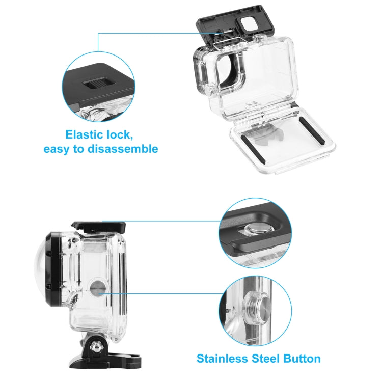 PULUZ 40m Waterproof Housing Protective Case with Buckle Basic Mount & Screw for GoPro HERO12 Black /11 Black /11 Black Mini /10 Black /9 Black Max Lens Mod(Transparent) - Waterproof Cases by PULUZ | Online Shopping South Africa | PMC TechLife | Buy Now Pay Later Mobicred