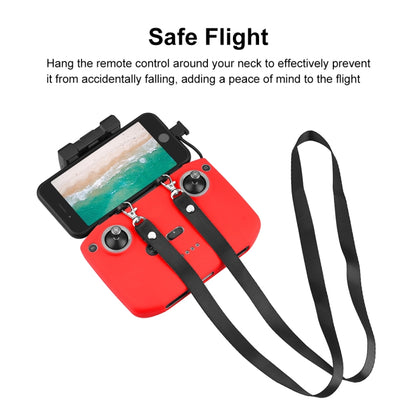 PULUZ Shockproof Anti-scratch Silicone Case with Neck Strap For DJI Mini 3 / 3 Pro / Mavic 3 / Air 2S / Mini 2 Remote Control(Red) - Case & Bags by PULUZ | Online Shopping South Africa | PMC Jewellery