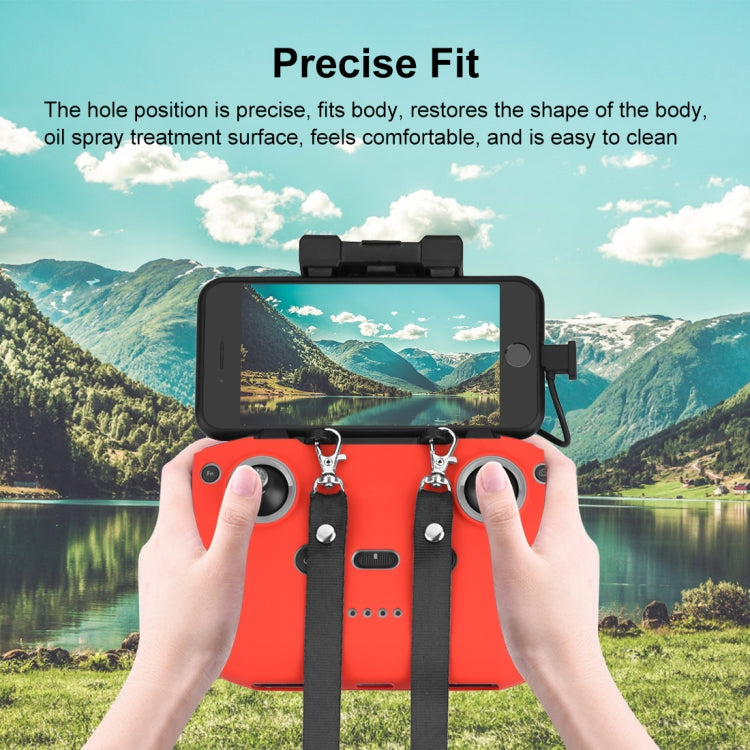 PULUZ Shockproof Anti-scratch Silicone Case with Neck Strap For DJI Mini 3 / 3 Pro / Mavic 3 / Air 2S / Mini 2 Remote Control(Red) - Cases & Bags by PULUZ | Online Shopping South Africa | PMC TechLife | Buy Now Pay Later Mobicred