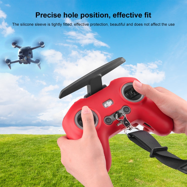 For DJI FPV Combo Remote Control PULUZ Silicone Protective Case(Red) -  by PULUZ | Online Shopping South Africa | PMC TechLife