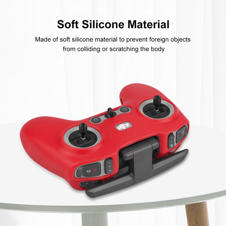 For DJI FPV Combo Remote Control PULUZ Silicone Protective Case with Neck Strap(Red) -  by PULUZ | Online Shopping South Africa | PMC Jewellery