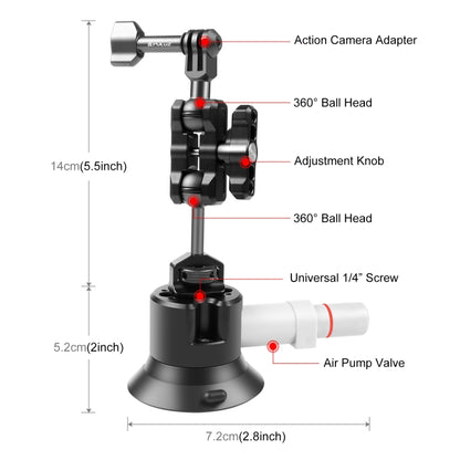 PULUZ Magic Arm with Pump Suction Cup Aluminum Alloy Mount (Black) - Holder by PULUZ | Online Shopping South Africa | PMC Jewellery