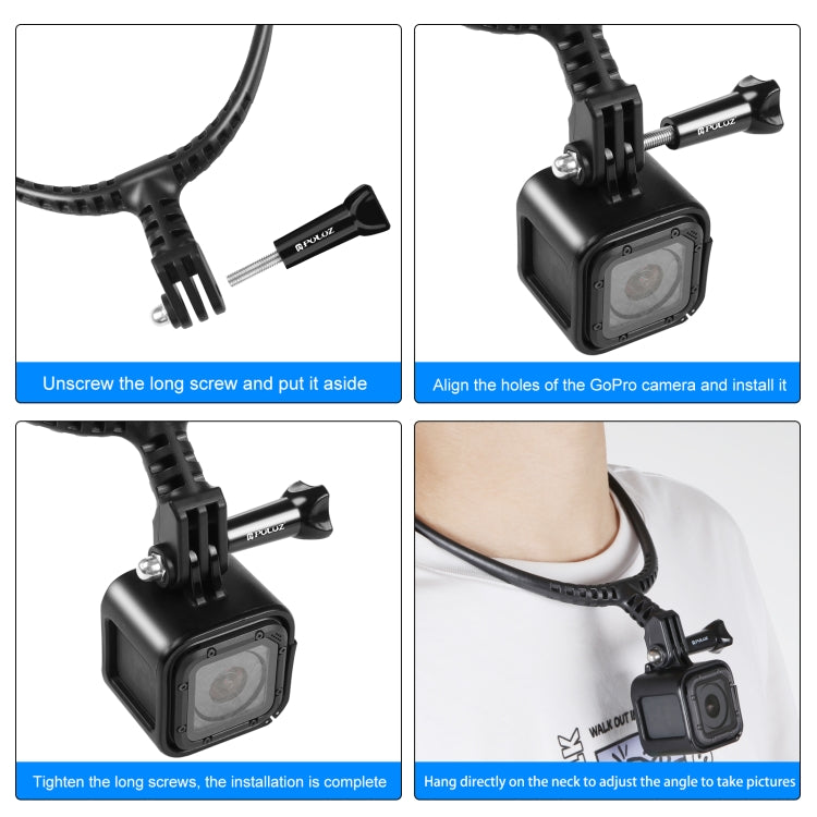 PULUZ Lazy Adjustable Neck Bracket for GoPro Action Cameras (Black) - Holder by PULUZ | Online Shopping South Africa | PMC Jewellery