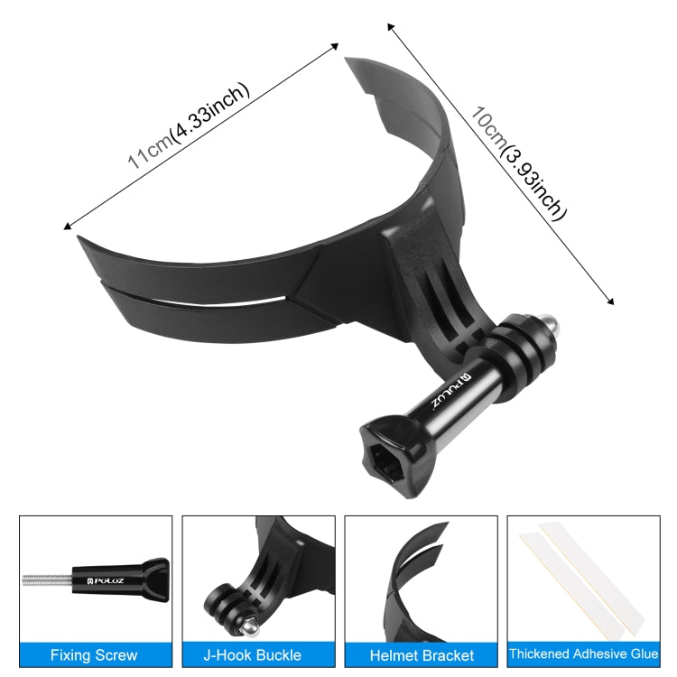 PULUZ Bending Action Camera Motorcycle Helmet Chin Mount (Black) - Helmet Mount by PULUZ | Online Shopping South Africa | PMC TechLife