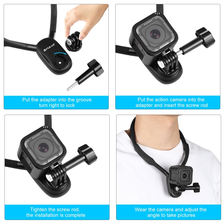 PULUZ Lazy Neck Bracket POV View Mount for GoPro Action Cameras (Black) - Holder by PULUZ | Online Shopping South Africa | PMC Jewellery