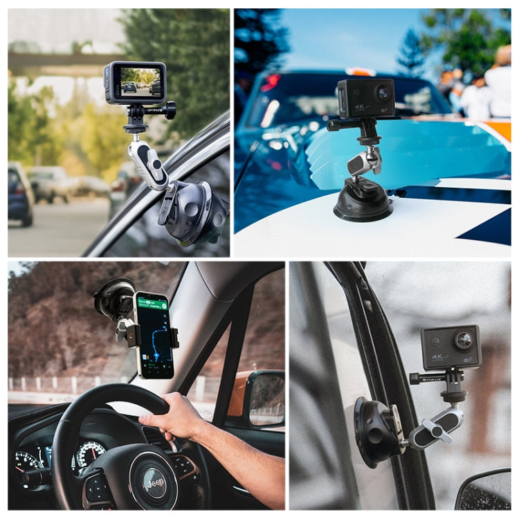 PULUZ Car Suction Cup Arm Mount with Phone Clamp & Mount Adapter & Long Screw - Helmet Mount by PULUZ | Online Shopping South Africa | PMC Jewellery