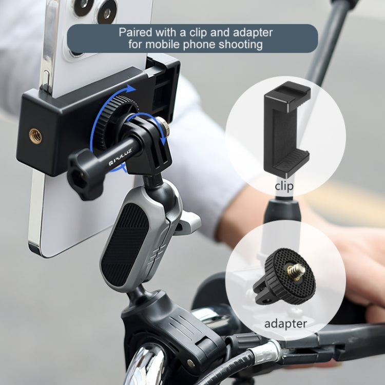 PULUZ Handlebar  Arm Mount with Phone Clamp & Mount Adapter & Long Screw - Helmet Mount by PULUZ | Online Shopping South Africa | PMC Jewellery