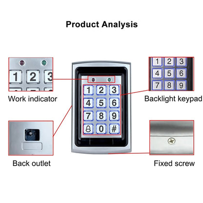 Standalone Keypad Access Control System (7612)(Silver) - Access Controller by PMC Jewellery | Online Shopping South Africa | PMC Jewellery