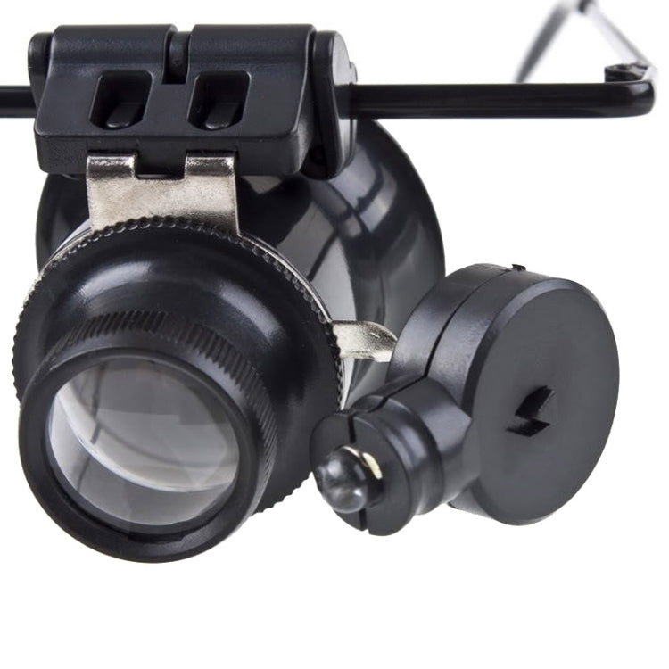 20X Glasses Type Watch Repair Loupe Magnifier with LED Light(Black) - Glasses Style by PMC Jewellery | Online Shopping South Africa | PMC Jewellery