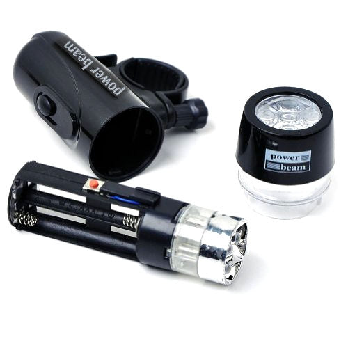 5 LED Water Resistant Bike Bicycle Head Light+ Rear Safety Flashlight - Taillights by PMC Jewellery | Online Shopping South Africa | PMC Jewellery