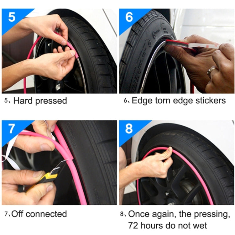 Universal Decorative Scratchproof Stickup 8M Flexible Car Wheel Hub TRIM Mouldings Decoration Strip(Yellow) - Decorative Strip by PMC TechLife | Online Shopping South Africa | PMC TechLife