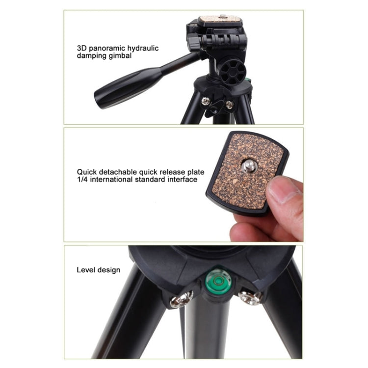 YUNTENG VCT-681 138cm SLR / Micro-SLR / Digital Cameras Tripod Stand, 4-Section Folding Aluminum Legs, Suitable for Canon / Nikon / Panasonic / Pentax / Casio / Sony / Fuji (Load Capacity: 3kg) - Tripods by YUNTENG | Online Shopping South Africa | PMC TechLife | Buy Now Pay Later Mobicred