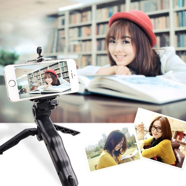 Portable Hand Grip / Mini Tripod Stand Steadicam Curve with Straight Clip for GoPro HERO 4 / 3 / 3+ / SJ4000 / SJ5000 / SJ6000 Sports DV / Digital Camera /  iPhone , Galaxy and other Mobile Phone(Blue) - Desktop Holder by PMC TechLife | Online Shopping South Africa | PMC TechLife