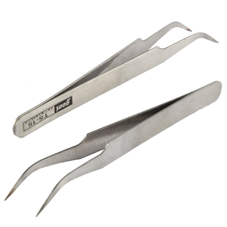 6 PCS Stainless Steel TS-10/ 11/ 12/ 13/ 14/ 15 Straight and Angled Tweezerses(Grey) - Tweezers by VETUS | Online Shopping South Africa | PMC TechLife | Buy Now Pay Later Mobicred