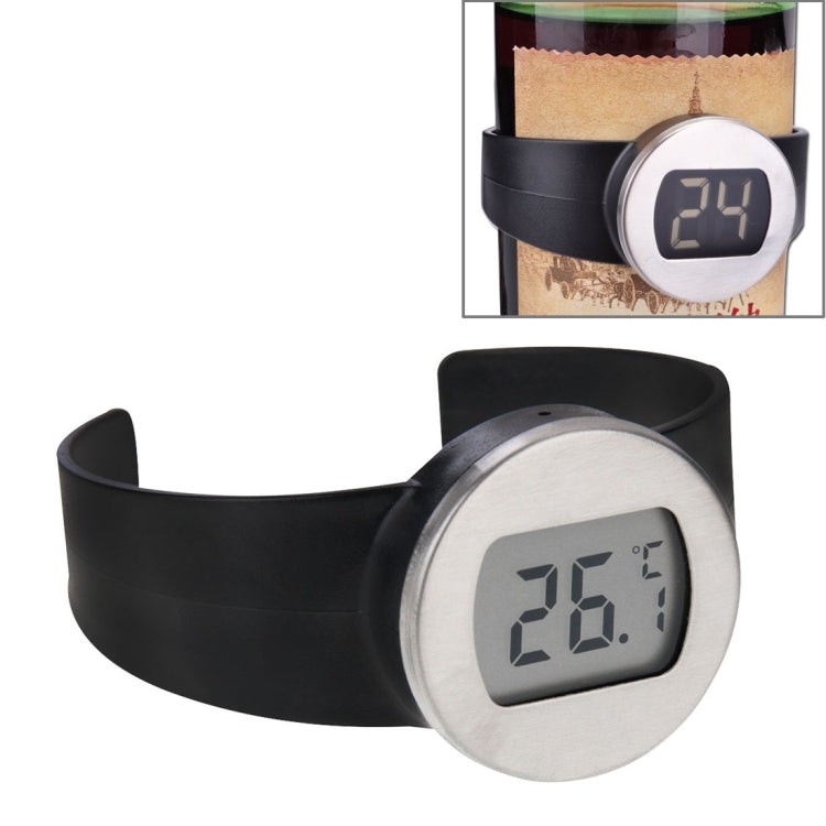 Celsius Degree Digital LCD Display Wine Bottle Thermometer, Suitable Bottle Diameter: 65-80mm (Black + Silver) - free shipping - PMC TechLife - Order now!