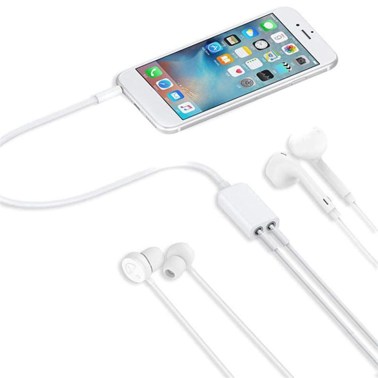 Stereo Audio Aux Cable 3.5mm Male to 2 Female Splitter Adapter, Compatible with Phones, Tablets, Headphones, MP3 Player, Car/Home Stereo & More(White) - Cable & Splitter by PMC TechLife | Online Shopping South Africa | PMC TechLife | Buy Now Pay Later Mobicred
