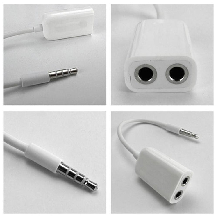 Stereo Audio Aux Cable 3.5mm Male to 2 Female Splitter Adapter, Compatible with Phones, Tablets, Headphones, MP3 Player, Car/Home Stereo & More(White) - Cable & Splitter by PMC TechLife | Online Shopping South Africa | PMC TechLife | Buy Now Pay Later Mobicred