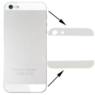 Original Back Cover Top & Bottom Glass Lens for iPhone 5(White) - iPhone 5 Parts by PMC Jewellery | Online Shopping South Africa | PMC Jewellery