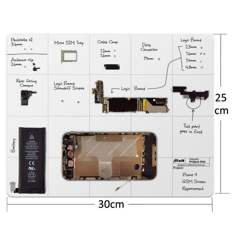 Magnetic Project Mat for iPhone / Samsung Repairing Tools, Size: 30cmx 25cm - Working Mat by PMC Jewellery | Online Shopping South Africa | PMC Jewellery