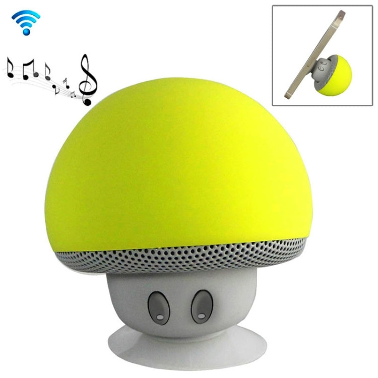 Mushroom Shape Bluetooth Speaker with Suction Holder(Yellow) - Desktop Speaker by PMC Jewellery | Online Shopping South Africa | PMC Jewellery