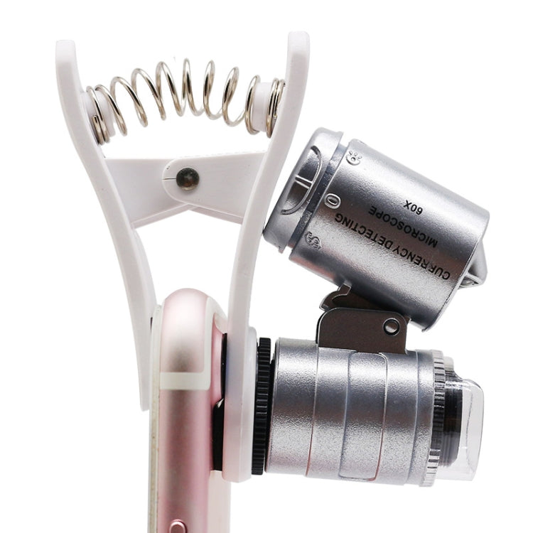 Universal Clip-type LED phone 60X Microscope / Micro Lens - Telescope & Microscope by PMC TechLife | Online Shopping South Africa | PMC TechLife
