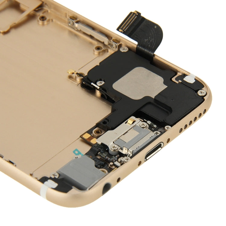 Full Housing Back Cover with Power Button & Volume Button Flex Cable & Charging Port Flex Cable & Speaker Ringer Buzzer for iPhone 6(Gold) - iPhone 6/6 Plus Parts by PMC Jewellery | Online Shopping South Africa | PMC Jewellery