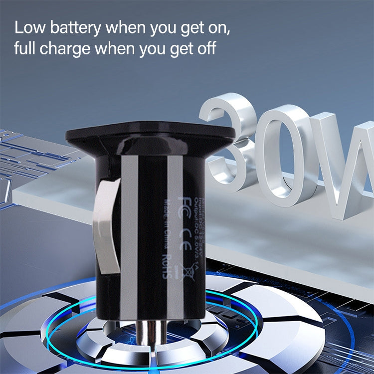 USAMS High Performance 2.1A + 1A Dual USB Port Car Charger for iPad Air 2 & Air & 4, iPhone 6 & 6 Plus & 5C & 5S & 4 & 4S, iPod touch, Galaxy Tablet / Note Series and Other Mobile Phone, Navigators(Black) - Car Charger by USAMS | Online Shopping South Africa | PMC TechLife