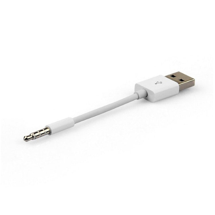 JW-SM1 USB to 3.5mm Jack Data Sync & Charge Cable for iPod shuffle 1st /2nd /3rd /4th /5th /6th Generation, Length: 10cm(White) - Normal Style Cable by PMC Jewellery | Online Shopping South Africa | PMC Jewellery