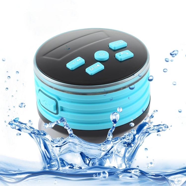 F08 Portable Speaker IPX7 Waterproof Support FM Radio High-fidelity Sound Box Bluetooth Speaker with Suction Cup & LED Light(Blue) - Waterproof Speaker by PMC Jewellery | Online Shopping South Africa | PMC Jewellery