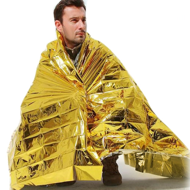 Compact Lightweight Aluminized Windproof Waterproof Emergency Blanket Body Wrap Survival Sheet for Outdoor 140 x 210cm - free shipping - PMC TechLife - Order now!