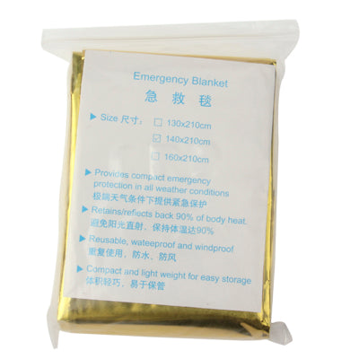Compact Lightweight Aluminized Windproof Waterproof Emergency Blanket Body Wrap Survival Sheet for Outdoor 140 x 210cm - free shipping - PMC TechLife - Order now!