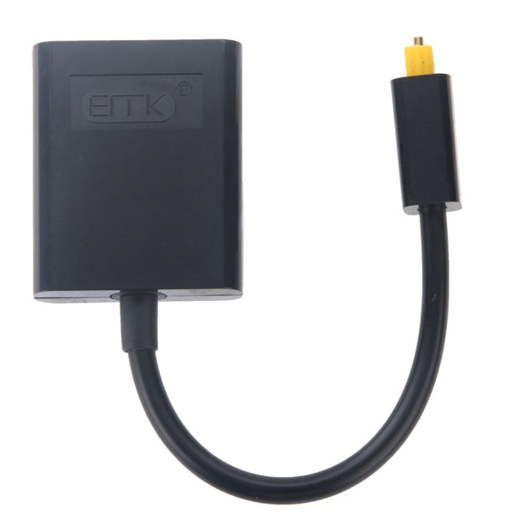 EMK Digital Toslink Optical Fiber Audio Splitter 1 to 2 Cable Adapter for DVD Player(Black) - free shipping - PMC TechLife - Order now!