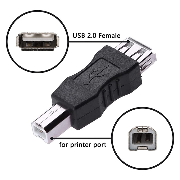 USB 2.0 A Female to B Male Adapter Connector AF to BM Converter for Printer(Black) - free shipping - PMC TechLife - Order now!