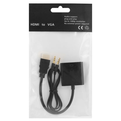 24cm Full HD 1080P HDMI to VGA + Audio Output Cable for Computer / DVD / Digital Set-top Box / Laptop / Mobile Phone / Media Player(Black) - Cable by PMC Jewellery | Online Shopping South Africa | PMC Jewellery