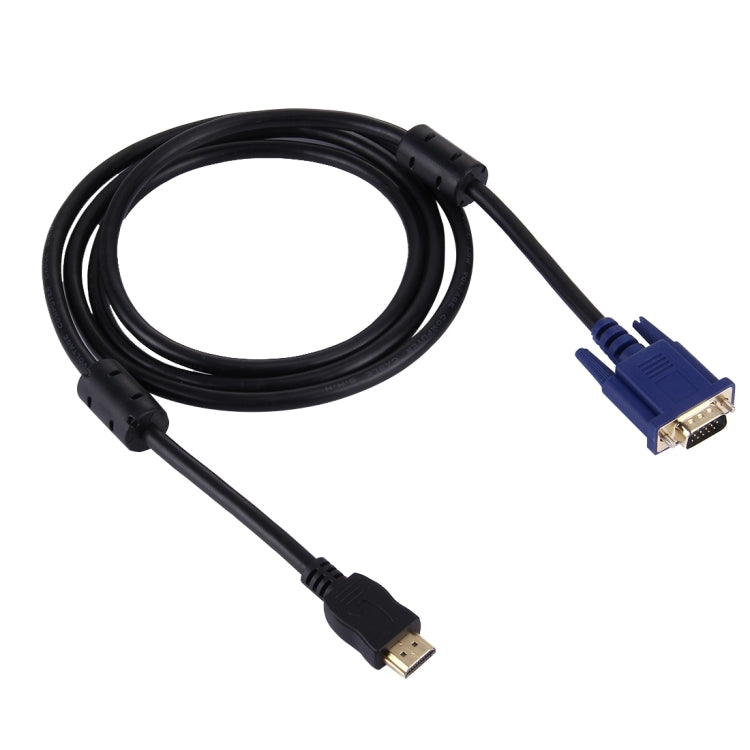 1.8m HDMI Male to VGA Male 15PIN Video Cable(Black) - Cable by PMC TechLife | Online Shopping South Africa | PMC TechLife