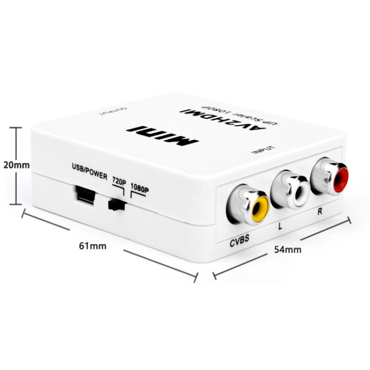 Mini CVBS/L+R Audio to HDMI Converter Adapter - Converter by PMC TechLife | Online Shopping South Africa | PMC TechLife