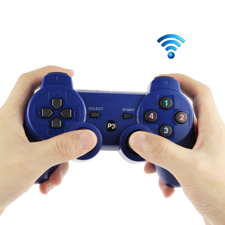 Double Shock III Wireless Controller, Manette Sans Fil Double Shock III for Sony PS3, Has Vibration Action(with logo)(Blue) - Gamepads by PMC Jewellery | Online Shopping South Africa | PMC Jewellery