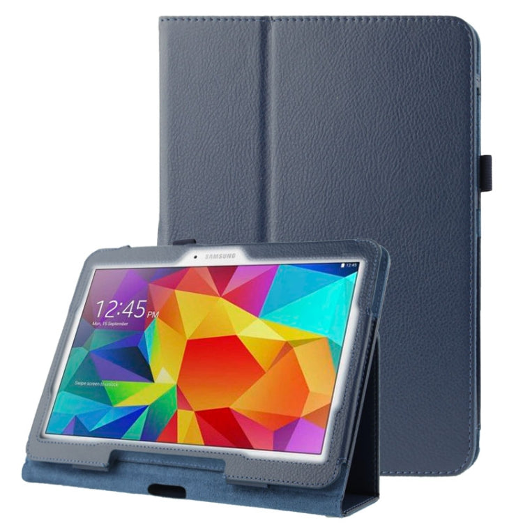 Litchi Texture Flip Leather Case with Holder for Galaxy Tab 4 10.1 / T530(Dark Blue) - Other Galaxy Tab PC by PMC TechLife | Online Shopping South Africa | PMC TechLife | Buy Now Pay Later Mobicred